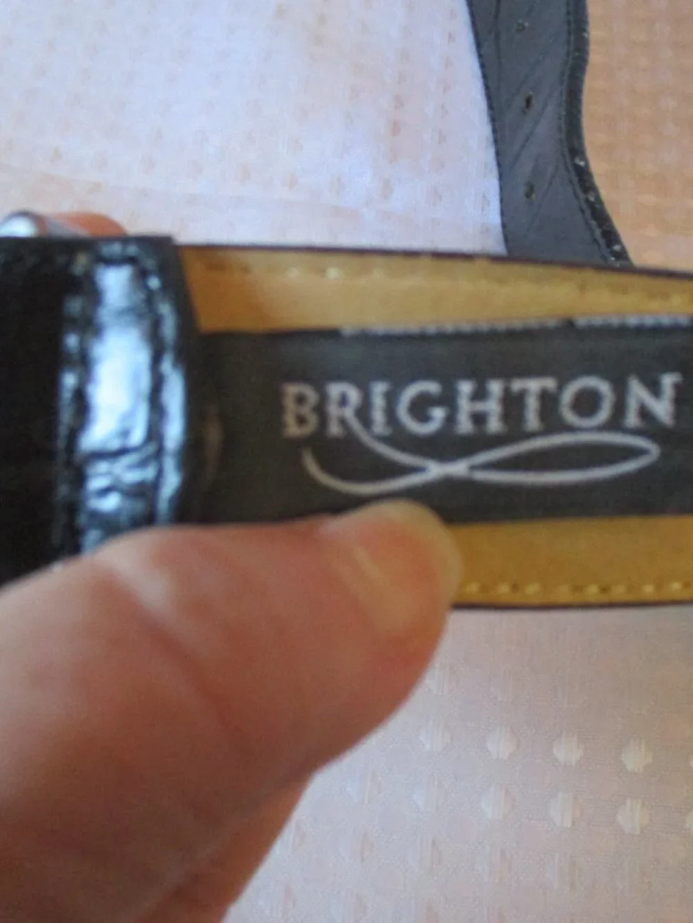 1993 Brighton Women's Black Croc Embossed Leather Western Concho Belt Sz. L